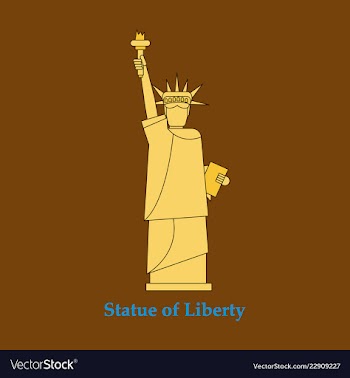 Portrait statue of liberty usa poster black and vector image