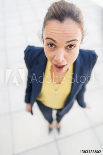 Portrait surprised businesswoman