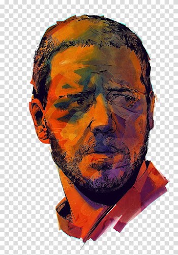Portrait Watercolor painting Work of art Drawing Illustration, Orange splicing uncle avatar transparent background PNG clipart