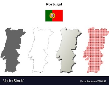 Portugal outline map set vector image