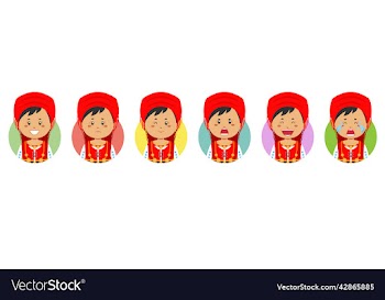 portuguese avatar with various expression