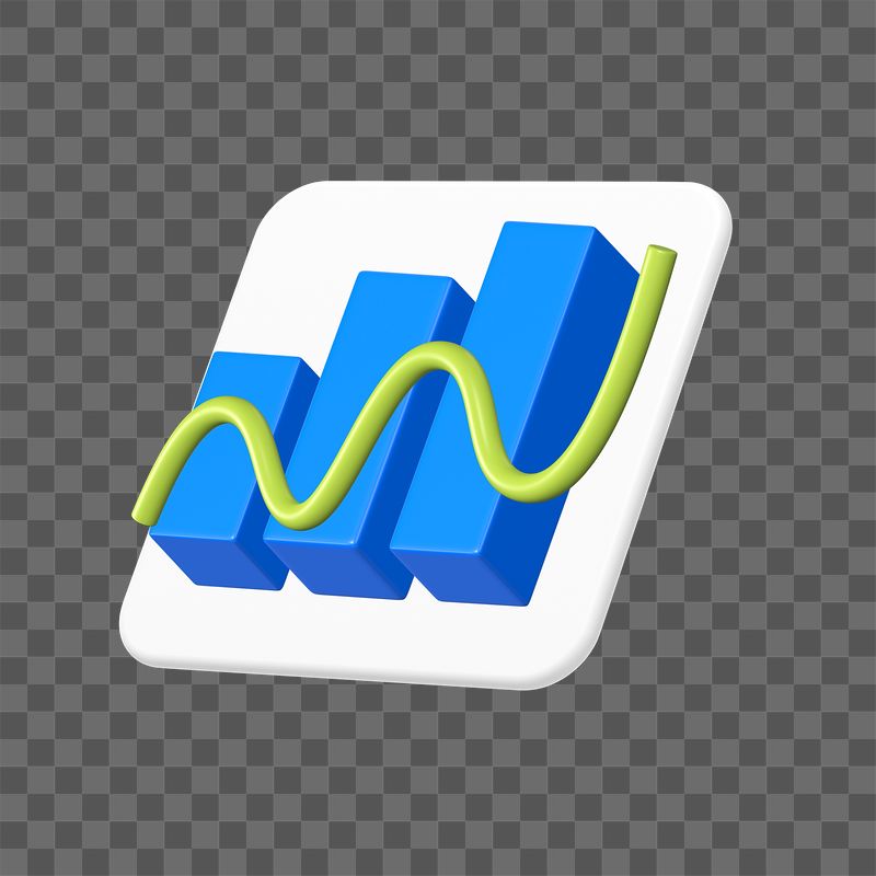 Positive graph png sticker, 3D | Free PNG - rawpixel