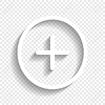 Positive Symbol Plus Sign. Vector. White Icon With Soft Shadow ...