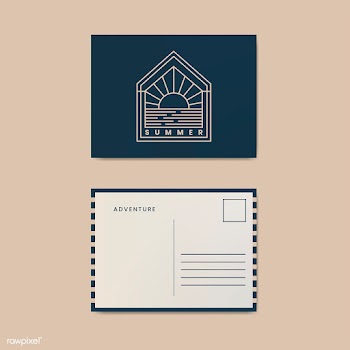 Post card design template mockup | Free stock vector - 516818
