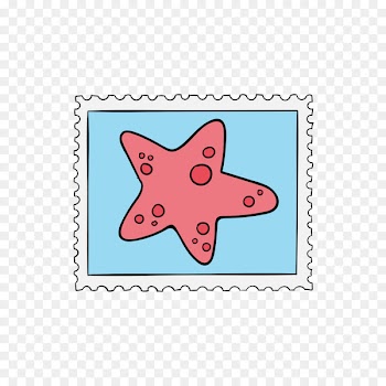 Postage stamp Adobe Illustrator Starfish - Red starfish stamps 
