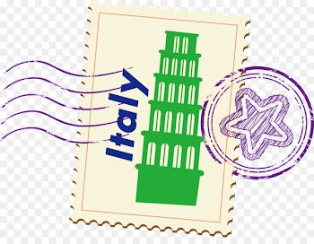 Postage stamp Mail - Italy Vector stamps 