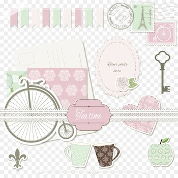 Postage stamp Scrapbooking Ornament - Vector bike 