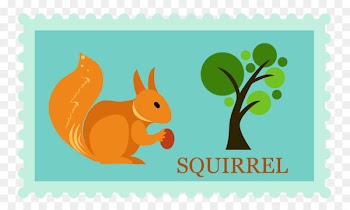 Postage stamp Stamp collecting Clip art - Vector cute squirrel stamp pattern 