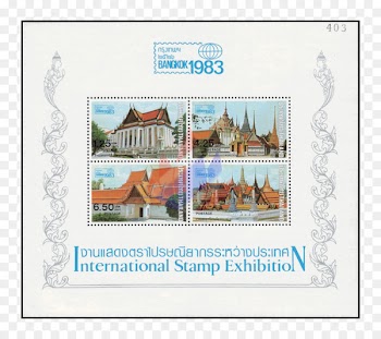 Postage Stamps Temple Thailand Philatelic exhibition Miniature sheet - temple 