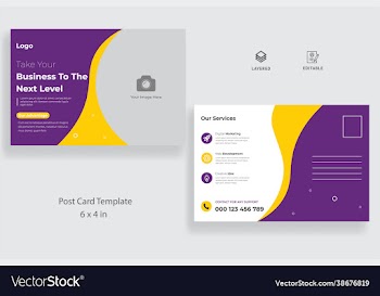 postcard template with creative layout