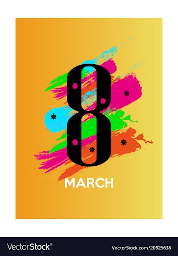 Postcard to march 8 with paper flowers can be vector image
