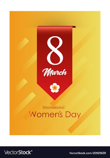 Postcard to march 8 with paper flowers can be vector image