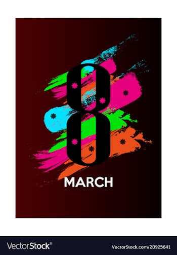 Postcard to march 8 with paper flowers can be vector image
