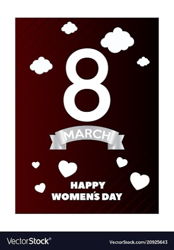 Postcard to march 8 with paper flowers can be vector image