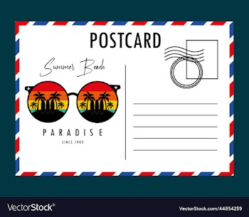postcard white paper blank mockup isolated