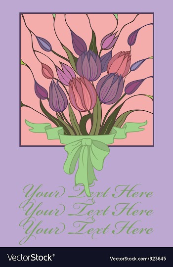  					Postcard with bouquet vector image														