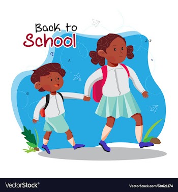 poster back to school with children