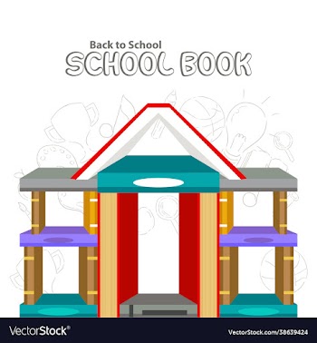poster back to school with set books