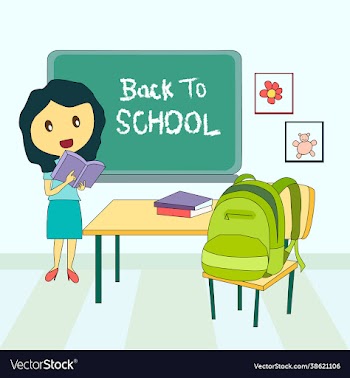 poster back to school with teacher
