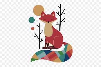 Poster Canvas print Printmaking Illustration - Small colored fox tails 