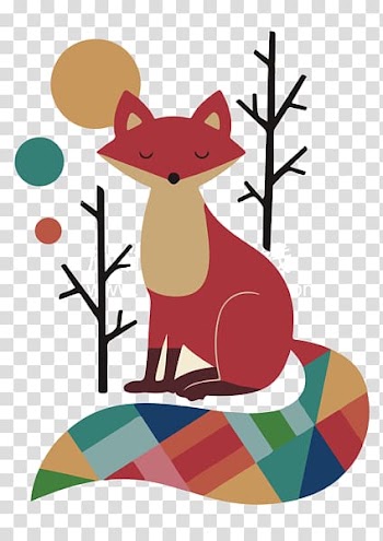 Poster Canvas print Printmaking Illustration, Small colored fox tails transparent background PNG clipart