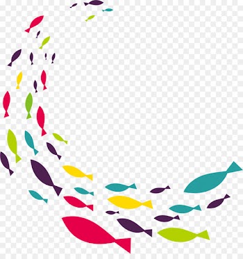 Poster Cartoon - flying fish,Colorful,spiral,Shading 