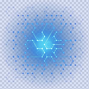 Poster Designer , Digital Technology Digital hexagon light effect, blue and teal illustration transparent background PNG clipart