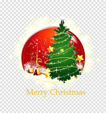 Poster Flyer Template Christmas tree, Red Christmas Ball transparent background PNG clipart