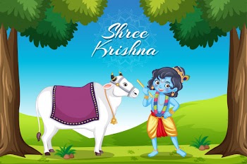 Poster for shree krishna Free Vector