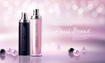 Poster for the promotion of moisturizing and nourishing cosmetic premium product. Free Vector
