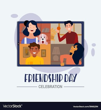 poster friends celebrate friendship day on tab