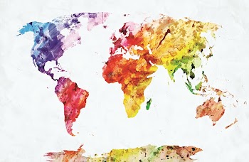 Poster IKEA Frames World map Canvas print, watercolor animals transparent background PNG clipart