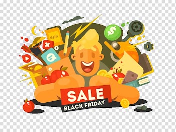 Poster Illustration, Black Friday transparent background PNG clipart