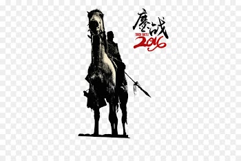Poster Ink wash painting Download Chinoiserie - Creative ancient battlefield generals riding silhouette fight 