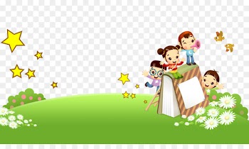 Poster Kindergarten Advertising Photography - A group of children standing on a book 