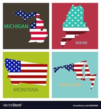 Poster map of united states of america with state vector image