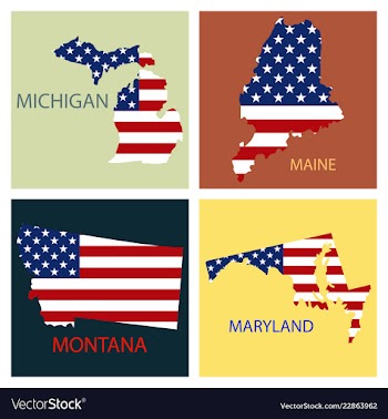 Poster map of united states of america with state vector image