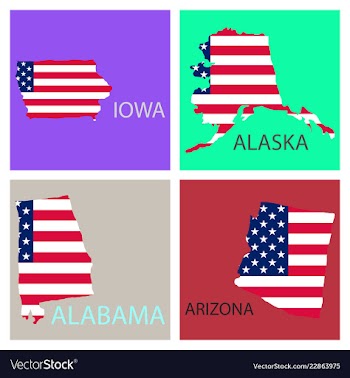 Poster map of united states of america with state vector image