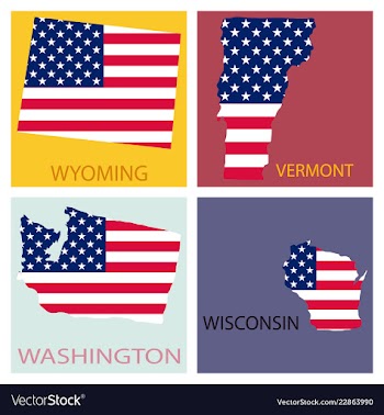 Poster map of united states of america with state vector image