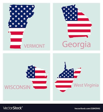 Poster map of united states of america with state vector image
