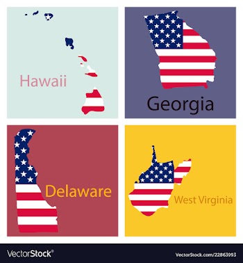Poster map of united states of america with state vector image
