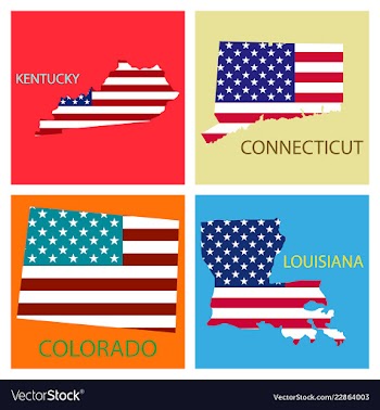 Poster map of united states of america with state vector image