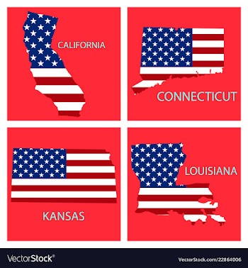 Poster map of united states of america with state vector image