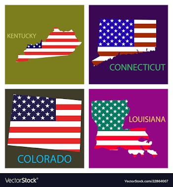 Poster map of united states of america with state vector image