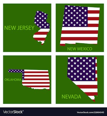 Poster map of united states of america with state vector image