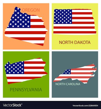 Poster map of united states of america with state vector image