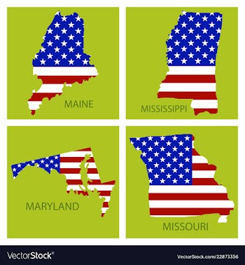 Poster map of united states of america with state vector image