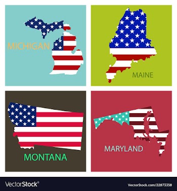 Poster map of united states of america with state vector image