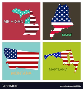 Poster map of united states of america with state vector image