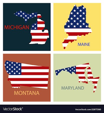 Poster map of united states of america with state vector image